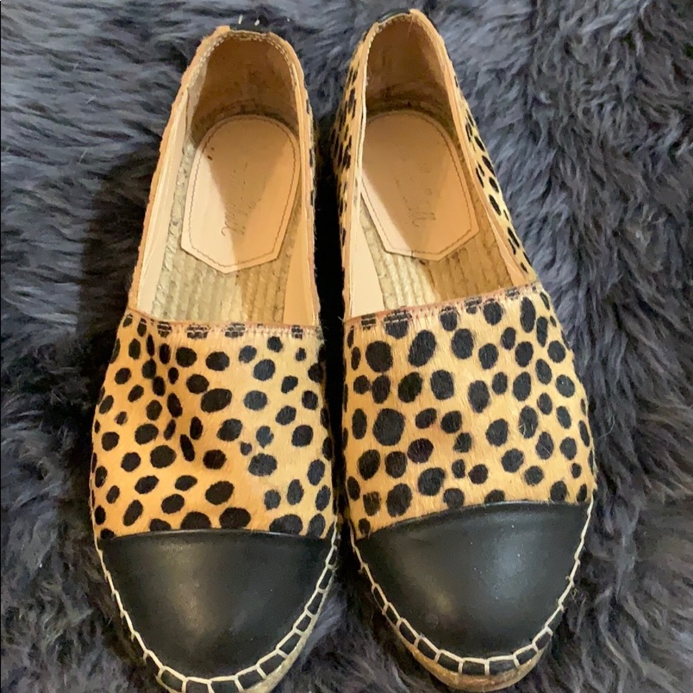 Loeffler Randall Mara calf hair espadrille flats